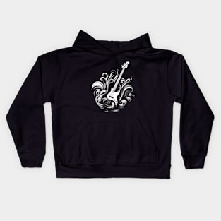 Cool Artistic Bass Guitar Kids Hoodie